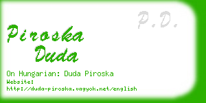 piroska duda business card